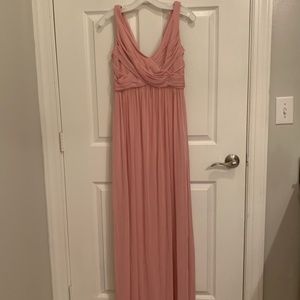 Long Mesh Dress with Cowl Back Bridesmaid Dress